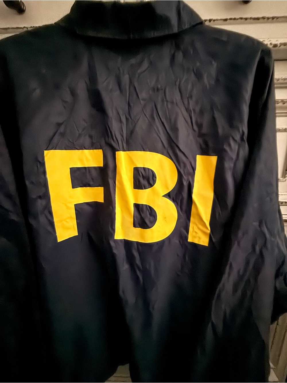 Men's Large Navy FBI Windbreaker Jacket